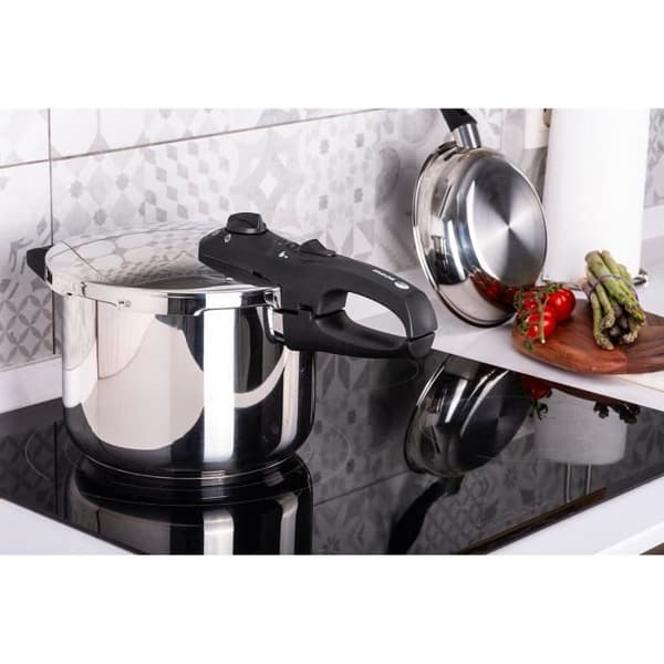 Autokokkare 4 Liter, Induktion, Rostfritt Stål 18/10, 2 Trycknivåer FAGOR Duo 4 Silver 800017