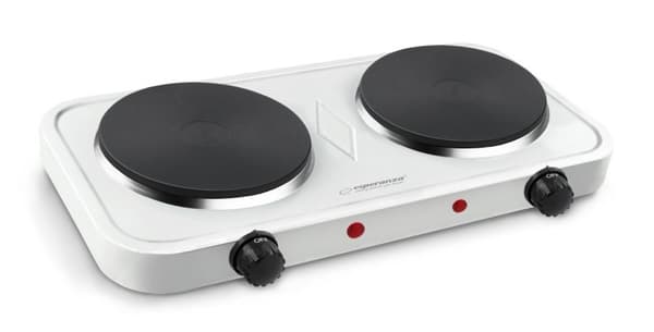 Esperanza EKH010W Justerbar elektrisk spis, 2 värmefält, vit