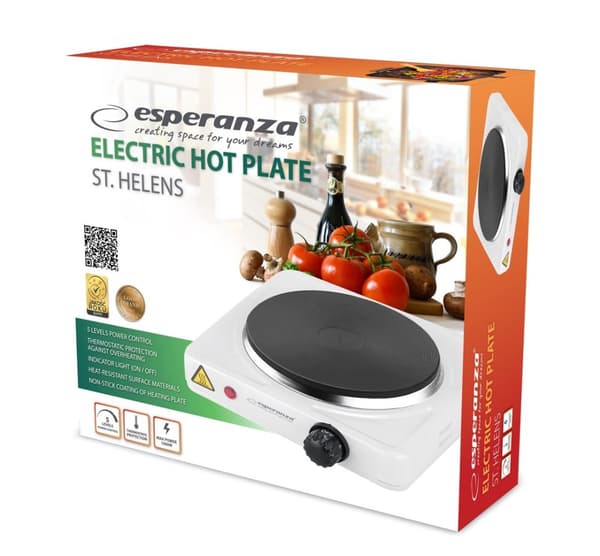 Esperanza EKH013W Hvid Elkomfur