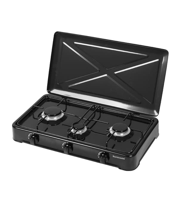 Bänkspis gashäll Ravanson K-03TB [vit; 3 zon(er)] Svart, Vit