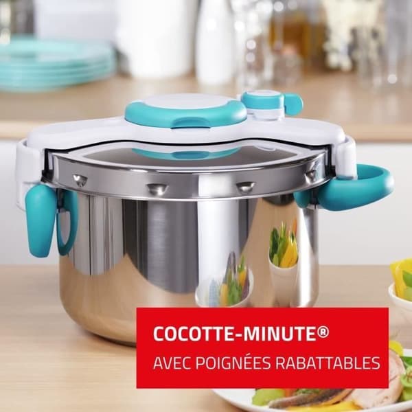 Autocuiseur SEB Clipso minut Easy+ 6L - Rostfritt stål - Enkelhandsgrepp - Receptbok