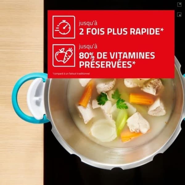 Autocuiseur SEB Clipso minut Easy+ 6L - Rostfritt stål - Enkelhandsgrepp - Receptbok