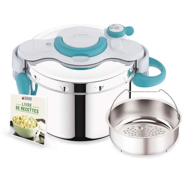 Autocuiseur SEB Clipso minut Easy+ 6L - Rostfritt stål - Enkelhandsgrepp - Receptbok