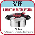 Miniatyrbild 2 av 4: Autocuiseur - Tefal - Clipso Minut' Easy - 6L - 30% lättare - 5 säkerheter