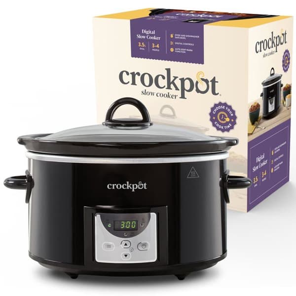 Crock-pot - CSC113X - Digital grytan - 3,5 l (3-4 personer) - Programmerbar timer - EU-kontakt 2 stift - Svart []