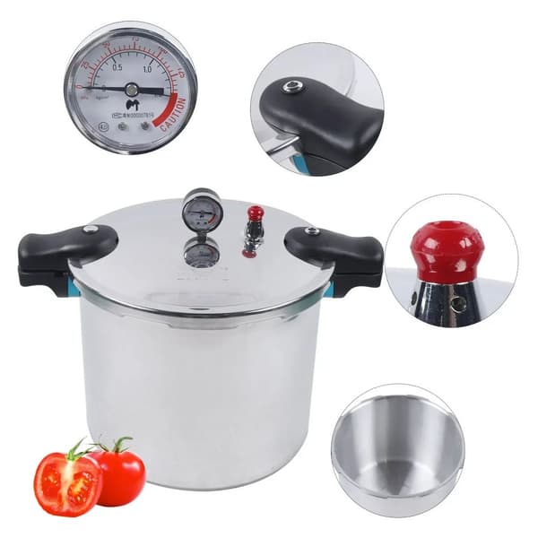 Aluminiumlegering Tryckkokare, Stort kapacitet 23Qt, Snabb matlagning, Säkerhetsfunktioner
