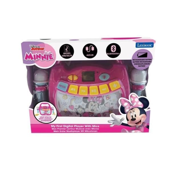 MINNIE MOUSE - Bluetooth -högtalare - Ljuseffekter, mikrofoner och uppladdningsbart batteri