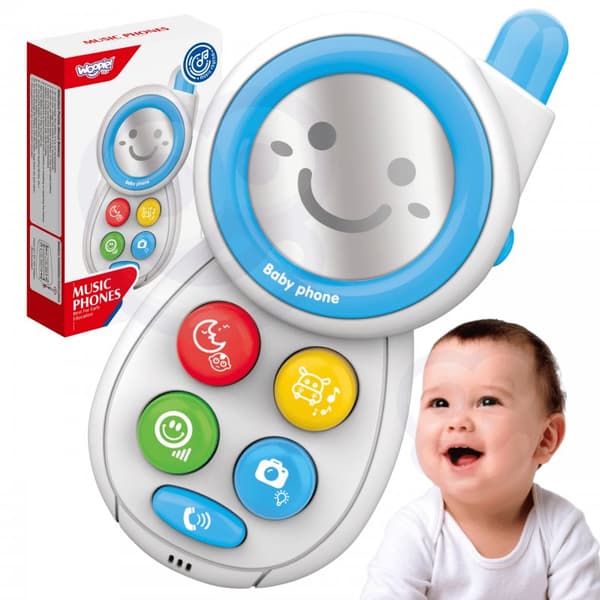 WOOPIE BABY Interaktiv Telefon med Ljud - Blå