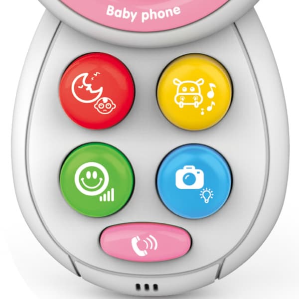 - WOOPIE BABY Interaktiv Telefon med Ljud - Rosa