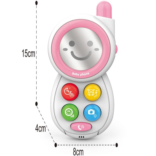 - WOOPIE BABY Interaktiv Telefon med Ljud - Rosa