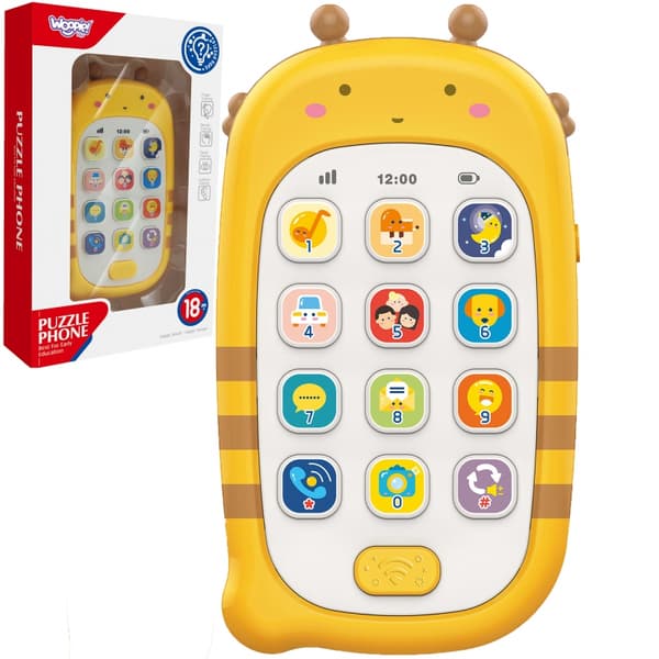 WOOPIE BABY interaktiv gul telefon med lyd
