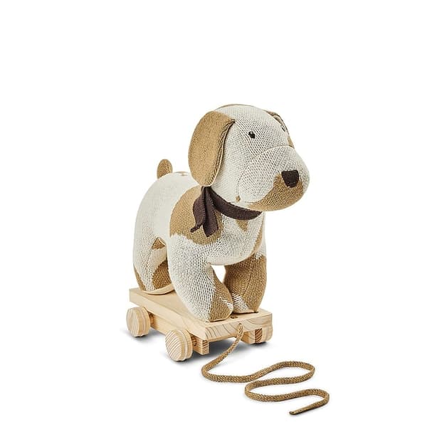 Smallstuff Pull Along Dog, offwhite/natur