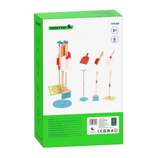 TOOKY TOY puinen siivoussetti lapsille 6 kpl.