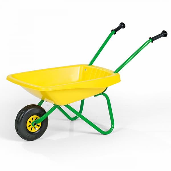 Skottkärra för barn – Gul trädgårdsskottkärra från Rolly Toys
