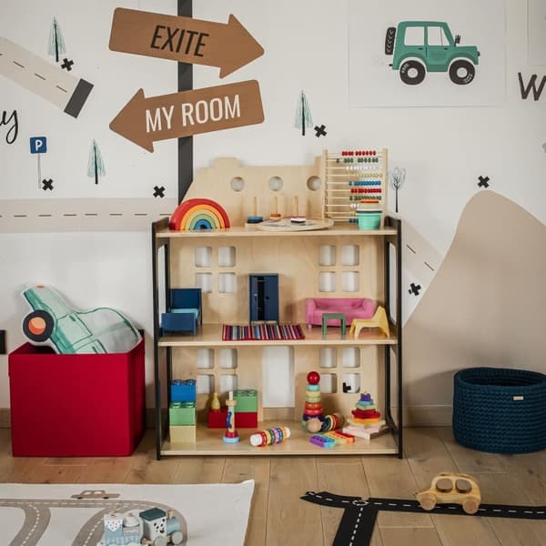 Nukkekoti ja Montessori-hylly 2-in-1