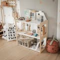 Miniatyrbild 1 av 11: Dockhus och Montessori-hylla 2-i-1