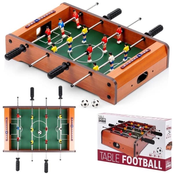 Mini Bordfodboldspil til børn Træ GRATIS & NEMT 50x31x9,5 cm