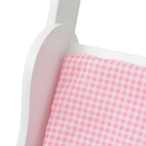 vidaXL dukkevogn i hvidt træ 53x25,7x50 cm