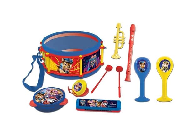 PAT PATROUILLE - Uppsättning av 7 musikinstrument - Trumma, Maracas, Castagnette, Harmonica, Flute, Trumpet &amp; Tambourine