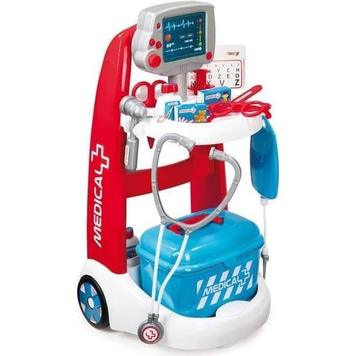 SMOBY Elektronisk medicinsk vagn + tillbehör
