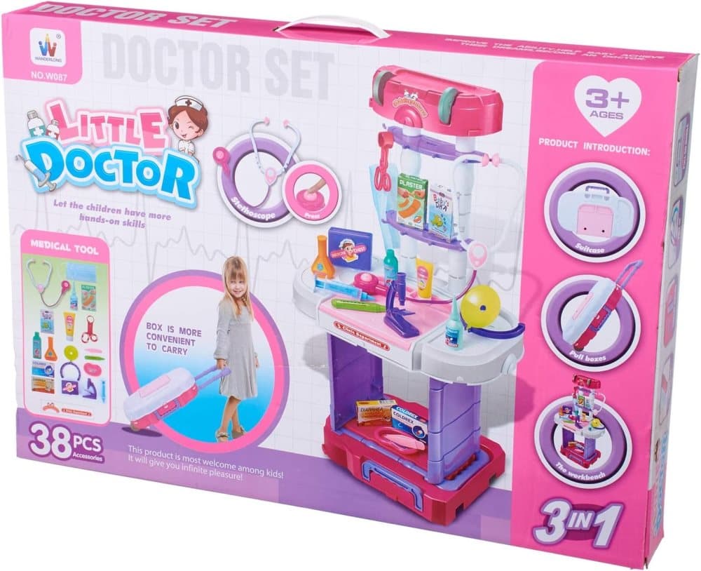 Wanderlong Läkarleksaksset för barn från 3år vagnset