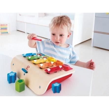Träleksak för musikalisk medvetenhet - HAPE - Formsorterare xylofon - Flerfärgad - Beige - 25x19,7x7,9cm