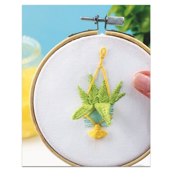 Green Aloe Vera broderi kit - Franska Kits - Aloe vera blad i volym - Nybörjare