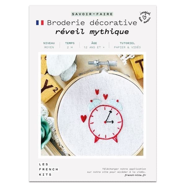 French Kits sy- och broderisats - Mytisk väckarklocka - Medium nivå - 7 stycken - från 12 år