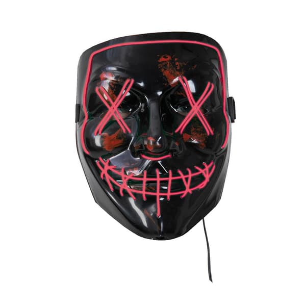 Halloweenmask Svart/röd Ledmask