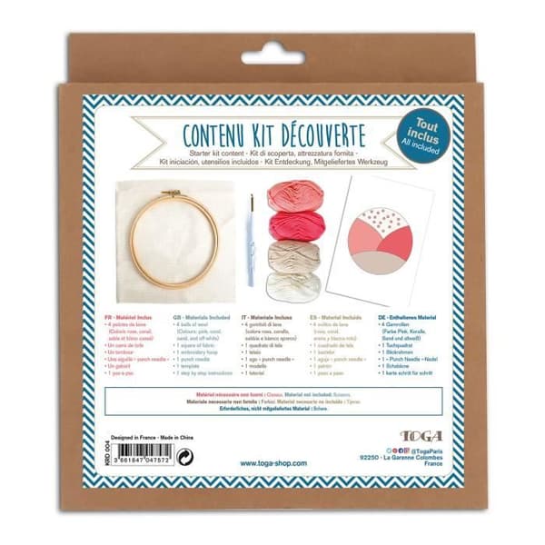 Punch needle relief broderi kit - TOGA - Flerfärgad - Rosa - Dam