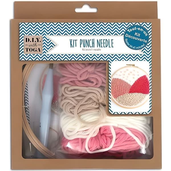 Punch needle relief broderi kit - TOGA - Flerfärgad - Rosa - Dam