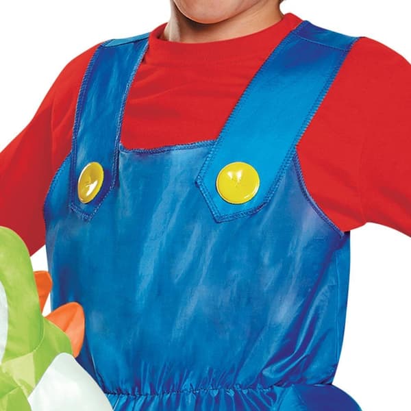 Super Mario Uppblåsbar Utklädning, Mario Riding Yoshi Kid One Size