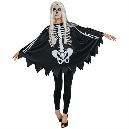 Utklädnad Skelett Poncho Vuxen