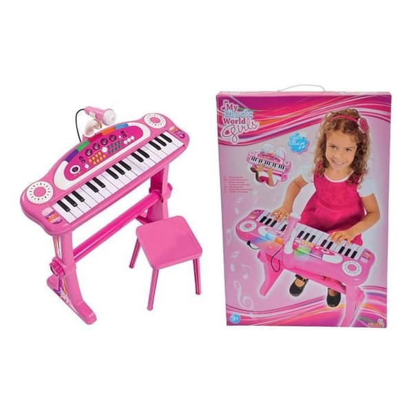 SIMBA 271 349 952,6 cm My Music World Girls stående keyboard med pall - 106830690