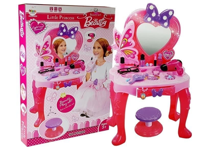 Sminkbord leksaksset - med pall - från 3 år
