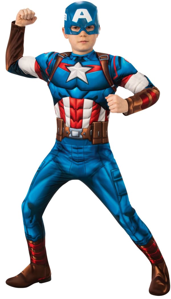 Avengers Captain America Deluxe Barndräkt (Stl. M/116)