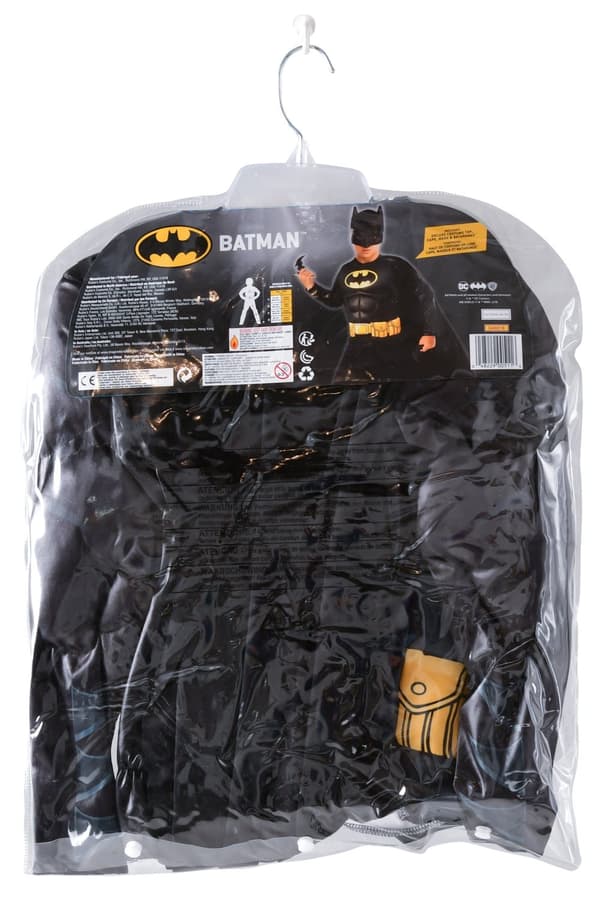 Batman Deluxe Muskeltopp, Mantel och Mask till barn