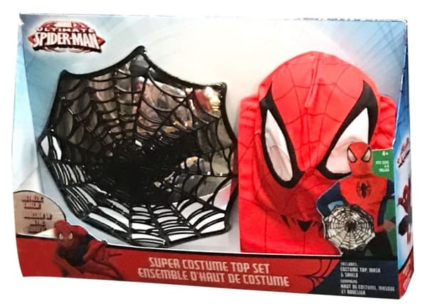 Spiderman Deluxe Utklädning Topp + Sköld, 4-7 år
