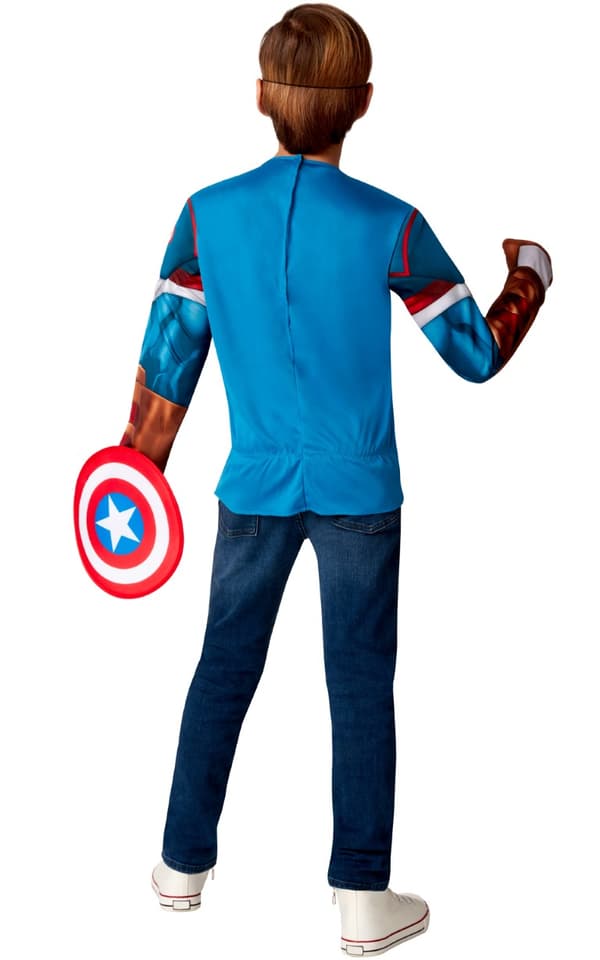 Captain America Deluxe Top utklädningskläder, 8-10 år