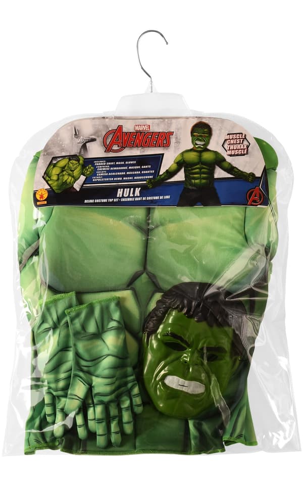Marvel Hulk  Muskulös överkropp med mask, 4-7 år