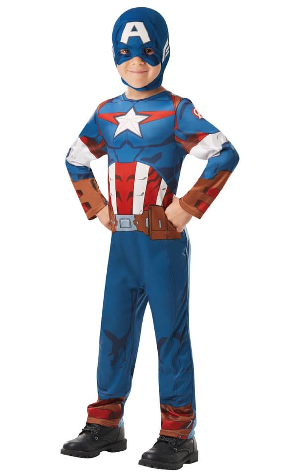Captain America Classic Avengers barndräkt (3-9 år)(Stl. 116/M)