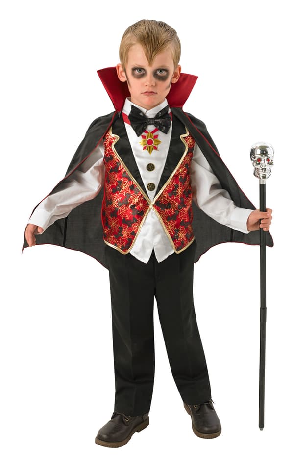 Dracula Mantel/dräkt Halloween utklädning till barn (Stl. 104/S)