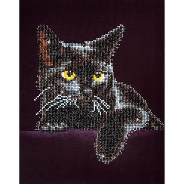 Konstverk - Diamond Dotz - Svart katt - 13 facetter - För barn från 8 år
