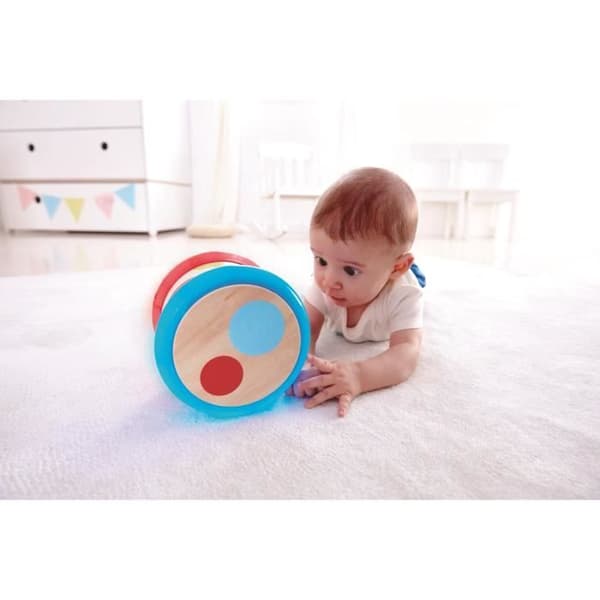 Musikalisk utvecklingsleksak i trä - Babytrumma - HAPE - Röd - Utomhus - 3 x AA