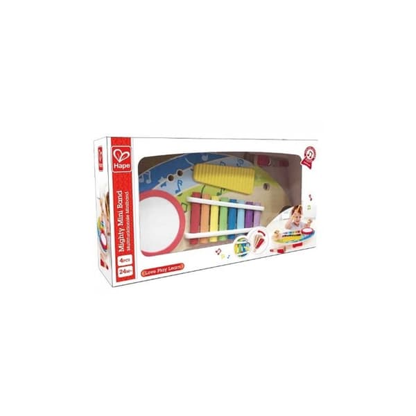 Träleksak för musikalisk medvetenhet - HAPE - E0612 - Mini flerfärgsorkester