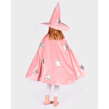 Rosa Cape med Hatt i Satin - Robetoy