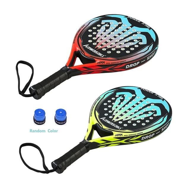 Padeltennisracket, kolfiberansikte, mjuk EVA-kärna