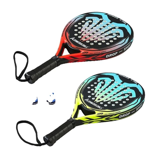 Padeltennisracket, kolfiberansikte, mjuk EVA-kärna