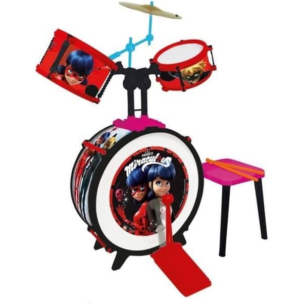 MIRAKULÖSA / LADYBUG Trummor och avföring (Bass trumma, två trummor, bongo, cymbal, professionella gallerier)