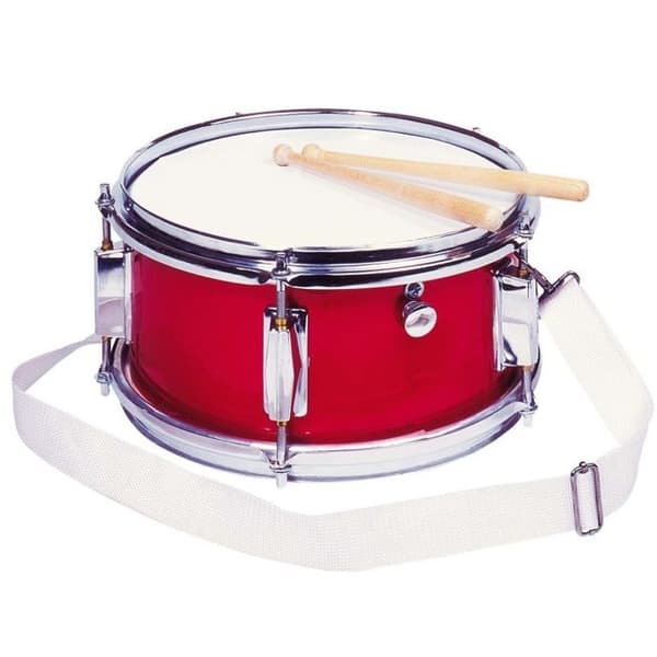 Tambour - GOKI - Ø28 x H14 cm - Röd - Med ratt - Från 3 år